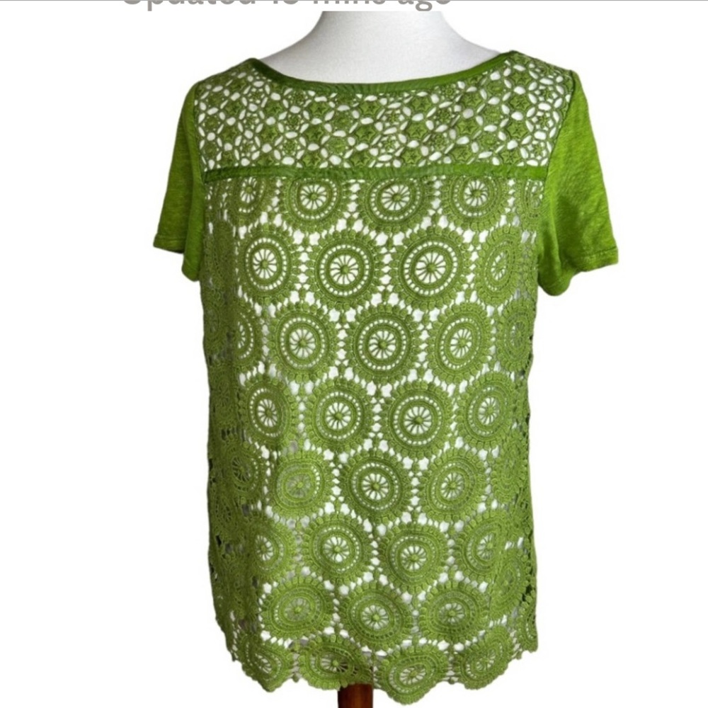 Tory Burch Margaux WHITE
crochet front top, size LARGE